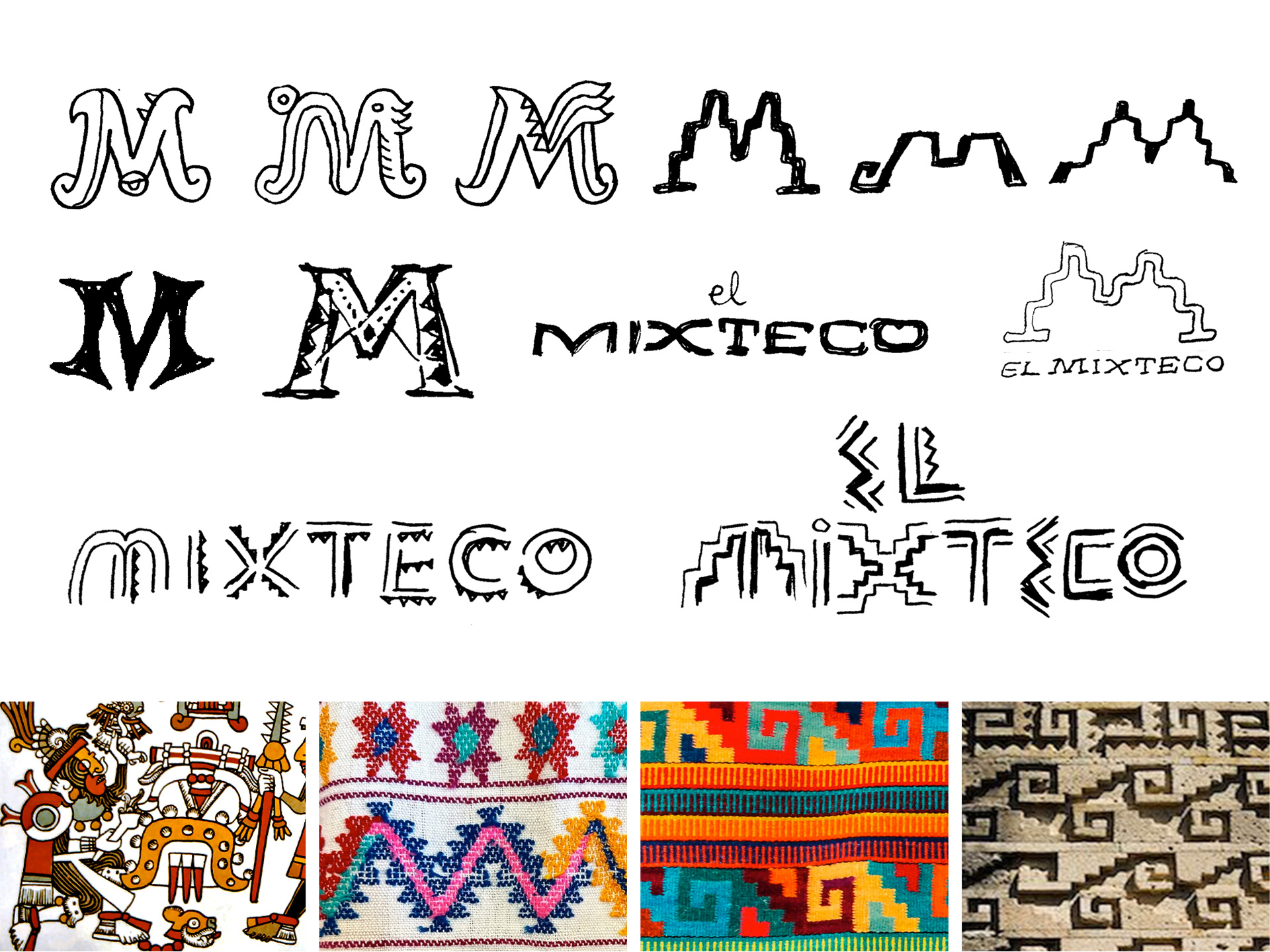 Croquis et inspirations du logo El Mixteco